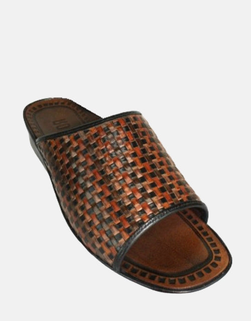 Rodrigo Chocolate Push-In Leather Sandal