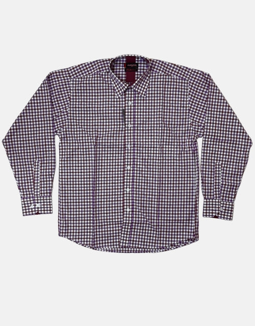 Aero LS Blue Purple Check Shirt