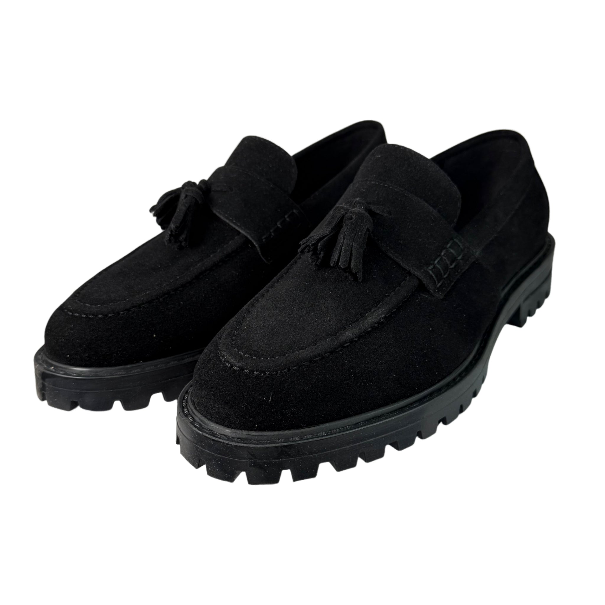 Filo Black Suede Tassel Moccasin