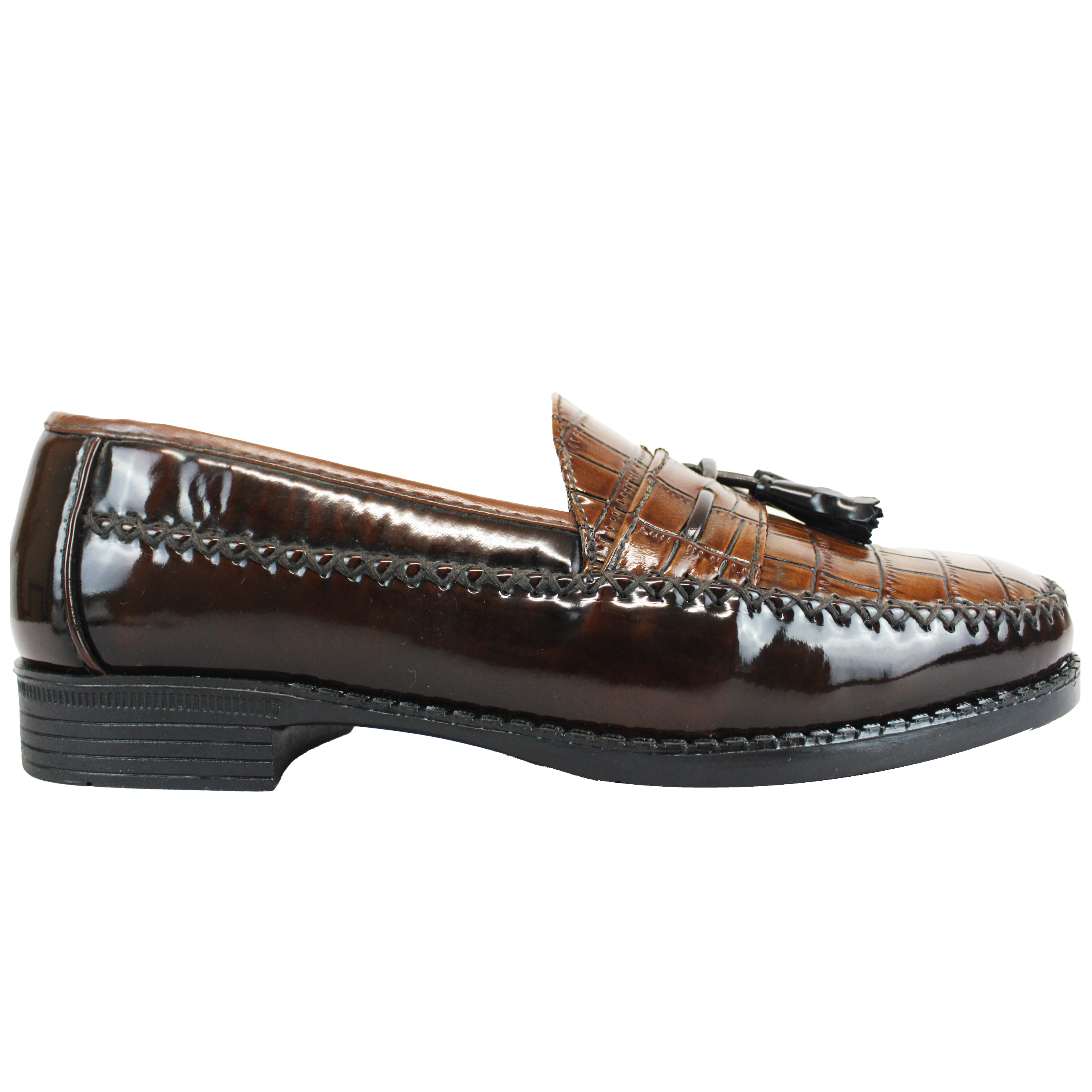 P CROUCH & CO Tan Croc Tassle