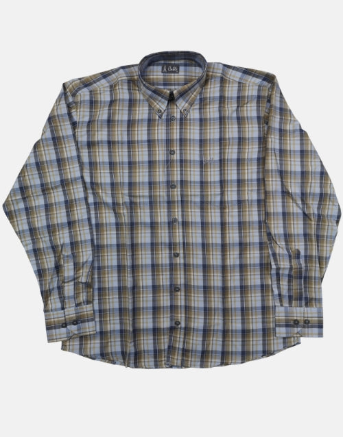 Cable LS Sky Blue Khaki Check Shirt