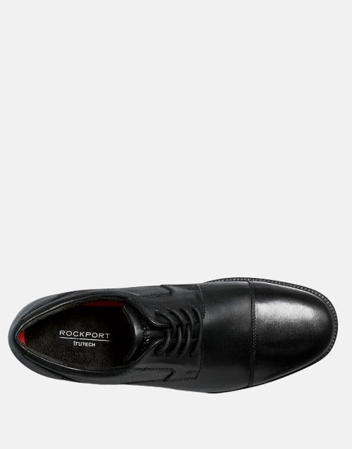 Rockport Leather Black Charles Toe Cap Shoe