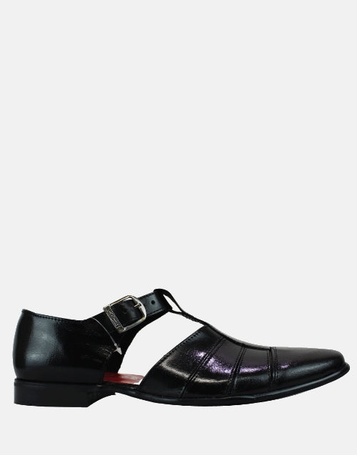 Rodrigo Black Leather Shoe Sandal
