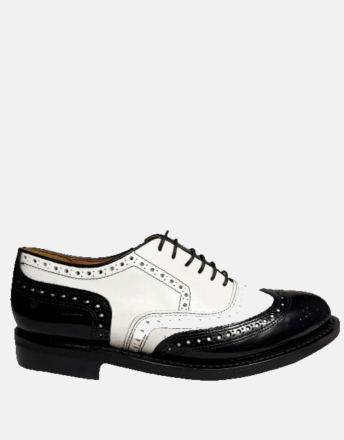 Bishop Black White Traditional Brogue Shoe