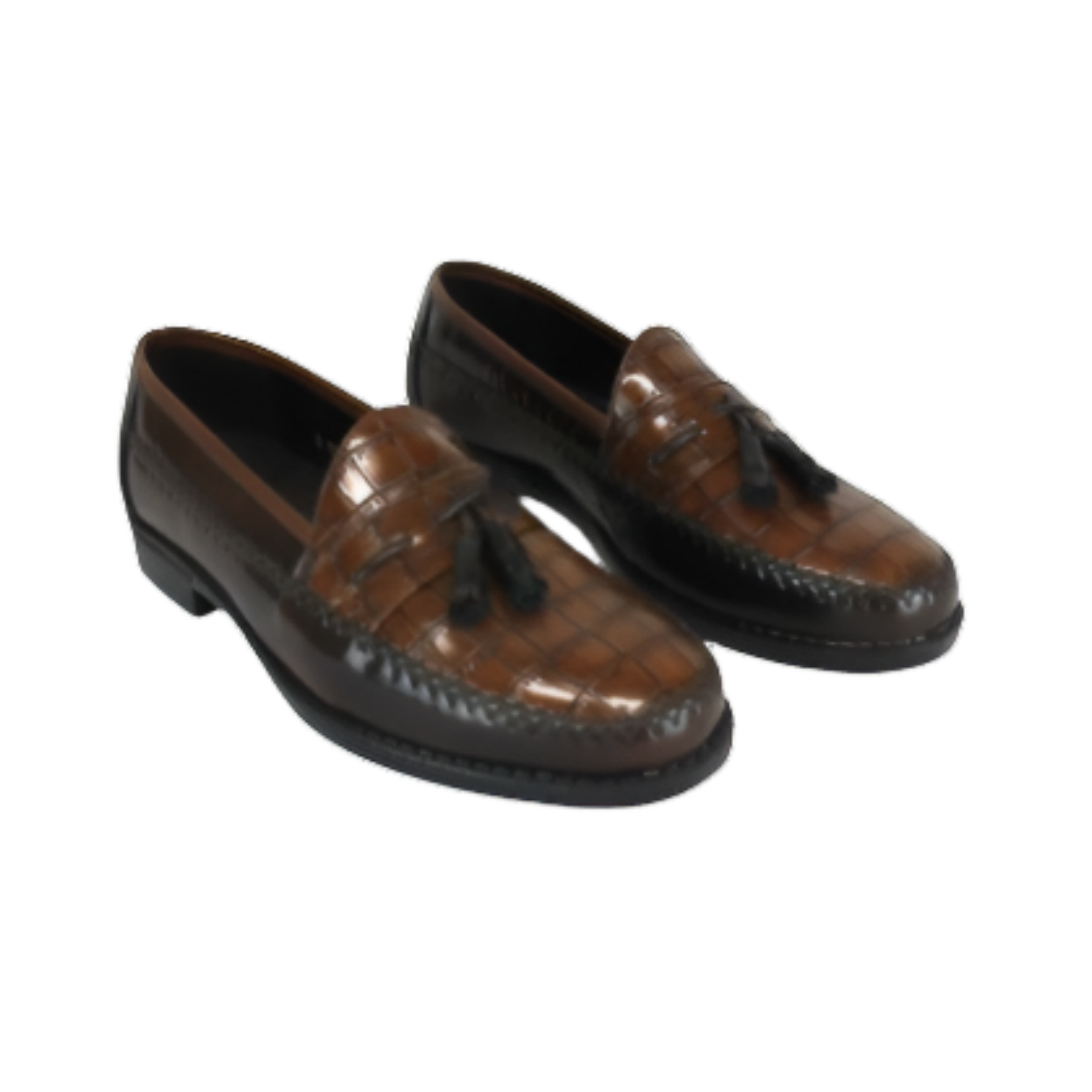 P CROUCH & CO Tan Croc Tassle