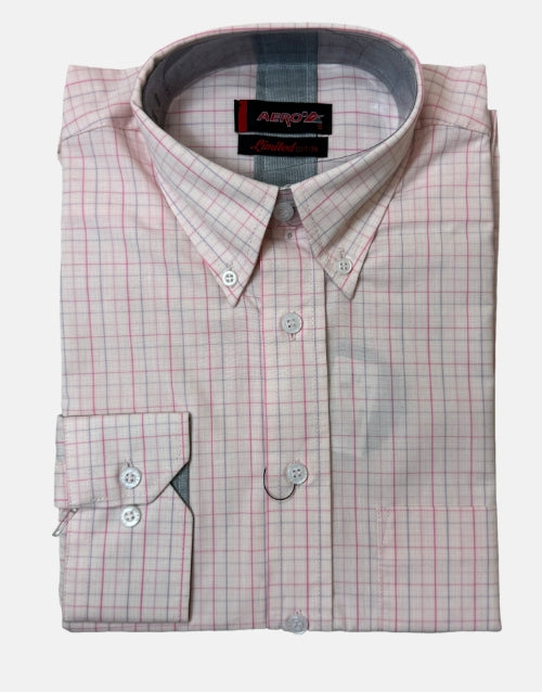 Aero LS Pink Check Shirt