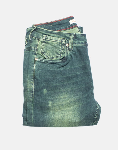 Swirl Slim Fit Denim Green Sludge Jean