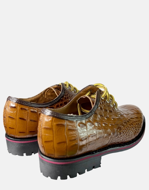 Ranger Leather Tan Brown Croc Shoe