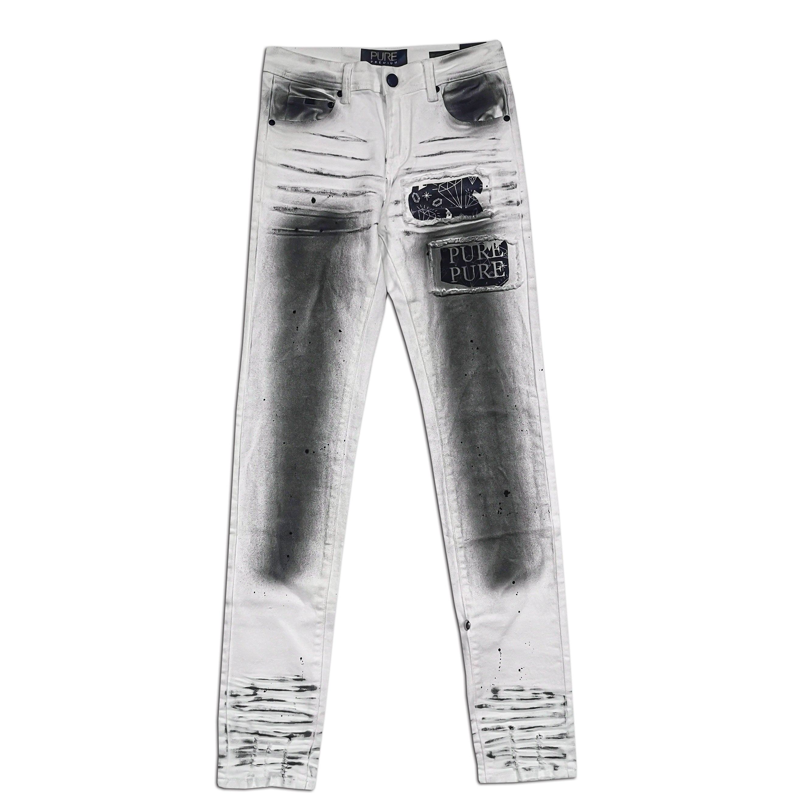 Pure Premium Rosso White Skinny Jeans
