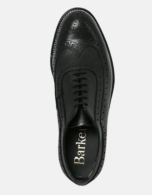 Barker Elliot Leather Brogue Black Shoe