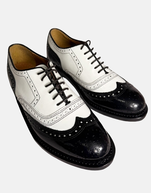 Bishop Black White Traditional Brogue Shoe