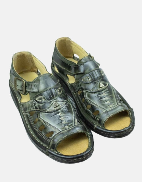 Omega Leather Olive Java Men's Sandal