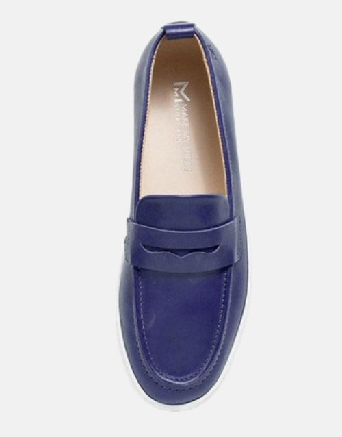 MMS Leather Italian Classic Navy Moccasin