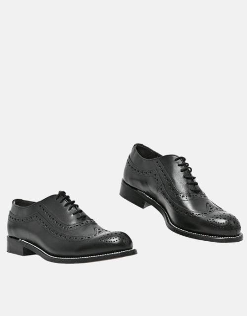 Barker Elliot Leather Brogue Black Shoe