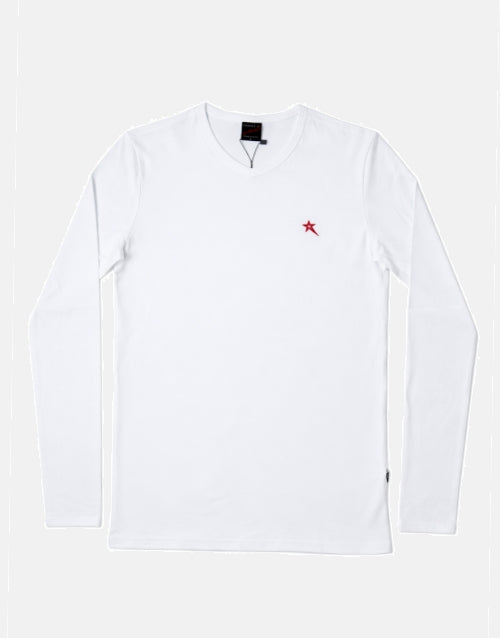 Soviet Dust LS White V Neck T Shirt