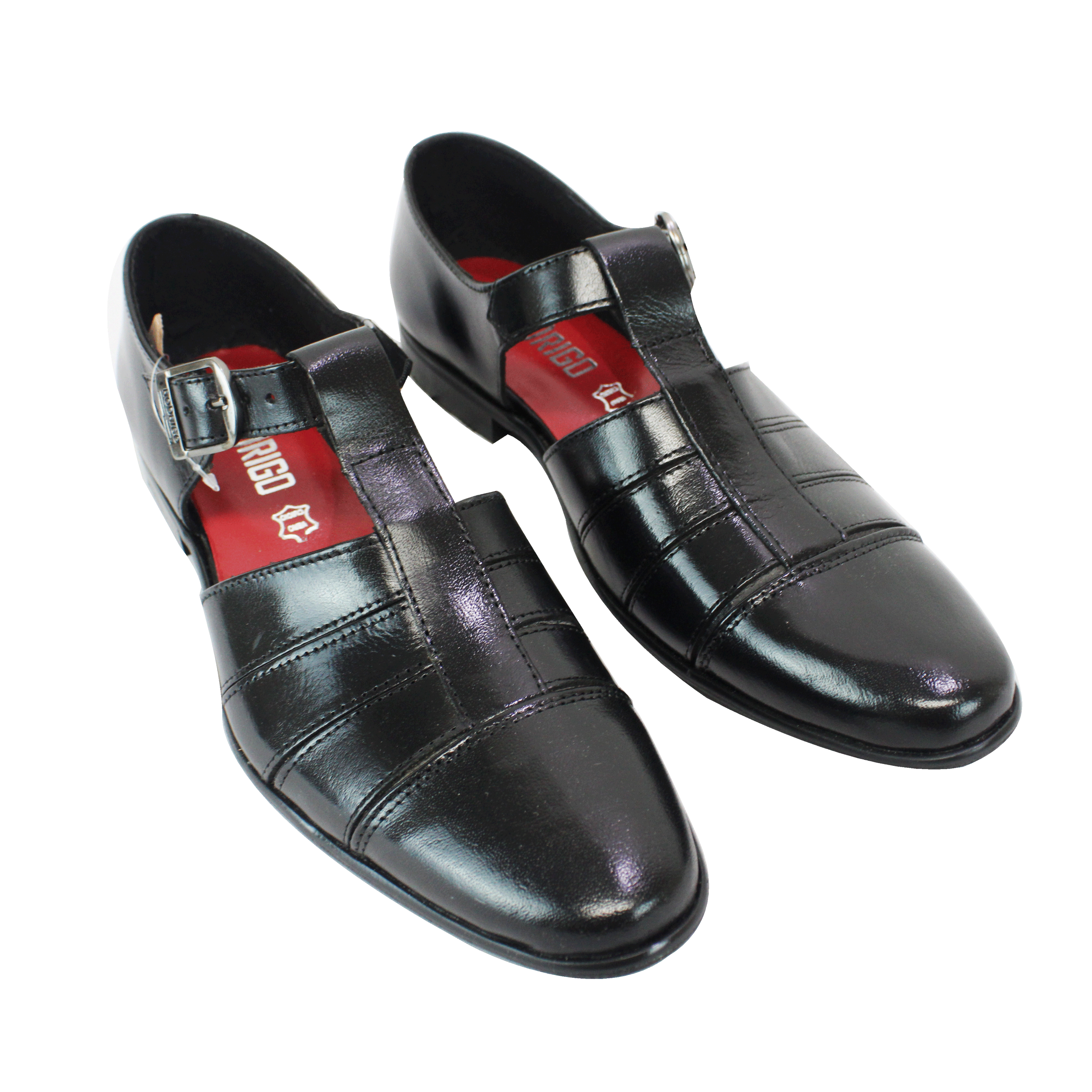 Rodrigo Black Leather Shoe Sandal