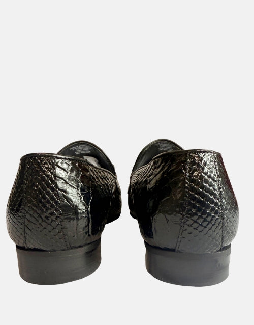 John Drake Black Leather Moccasin