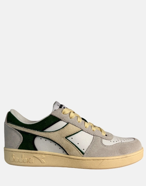 DIADORA Leather Green White Magic Basket Lo Sneaker