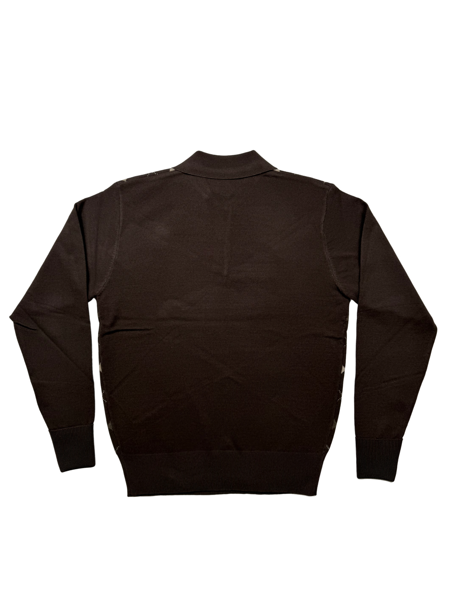 NEW GENTS Brown Argyle Golfer Knitwear