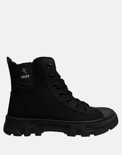 Soviet Black Raptor Canvas Sneaker Boot
