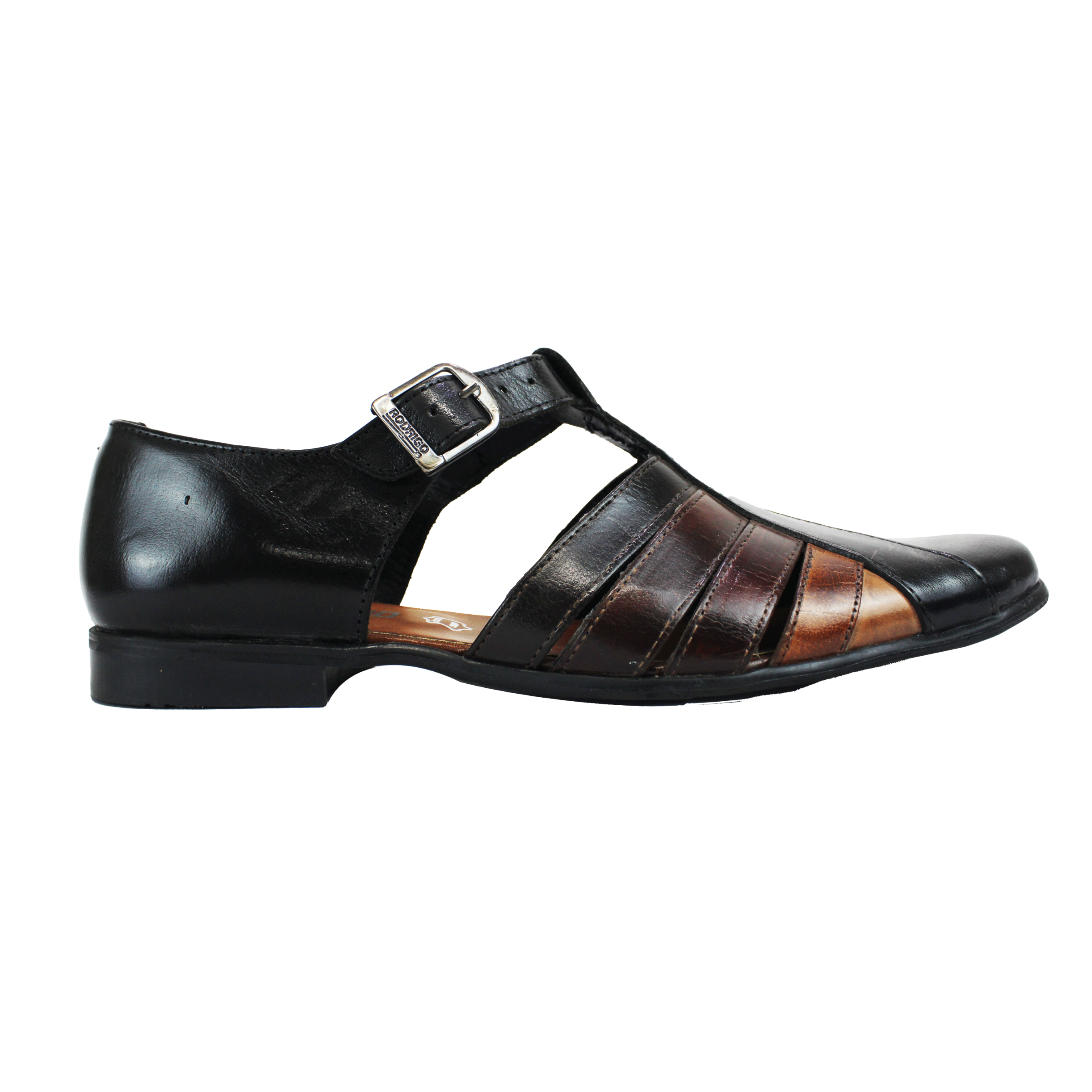 Rodrigo Black Multi Leather Sandal Shoe