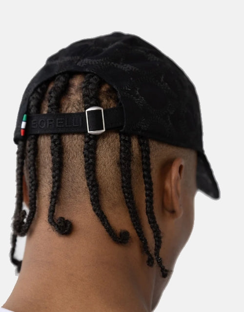 Borelli Black Etorre Embroidered Peak Cap