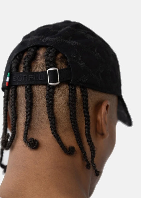 Borelli Black Etorre Embroidered Peak Cap