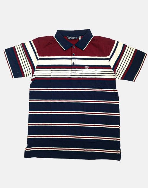 KLEVAS Highland Navy/Burgundy SS Golfer
