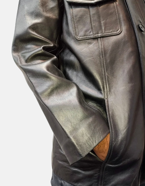 Pointer Original Leather Shirt Jacket Black