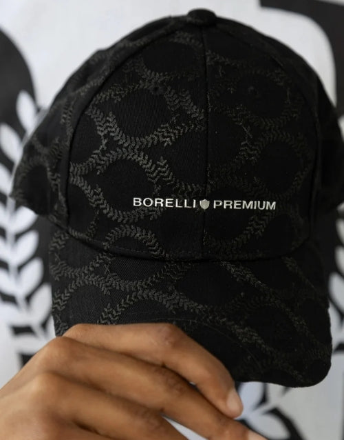 Borelli Black Etorre Embroidered Peak Cap