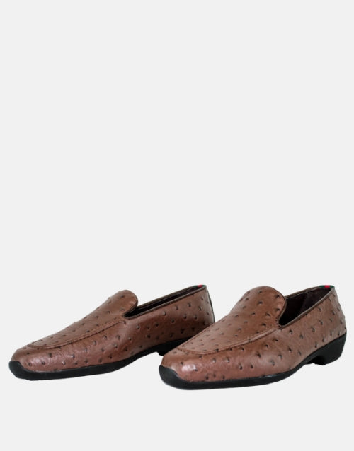 RM x MMS LEATHER Brown OSTRICH Mocassin