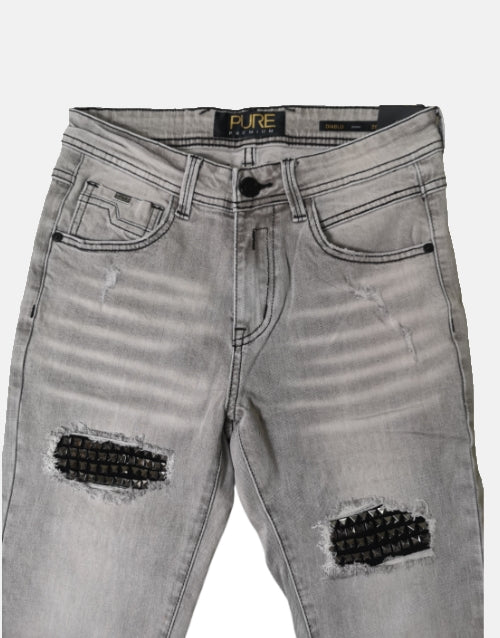 Pure Premium Diablo Grey Skinny Denim Jean