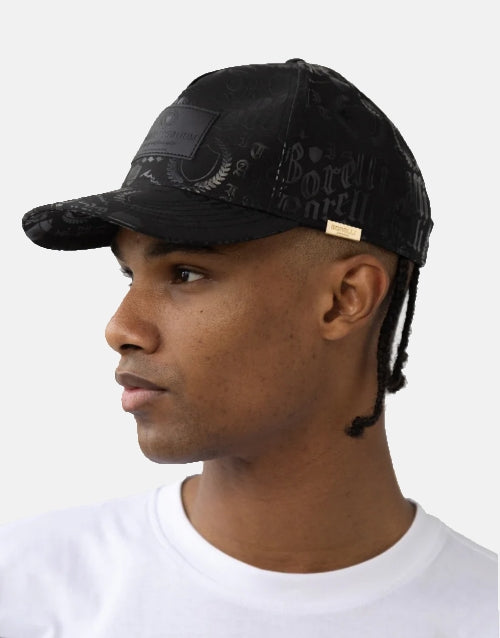 Borelli Black Ugoline Printed Peak Cap