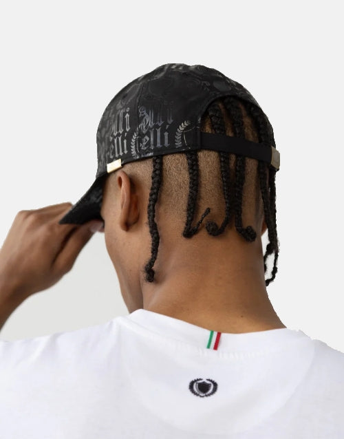 Borelli Black Ugoline Printed Peak Cap
