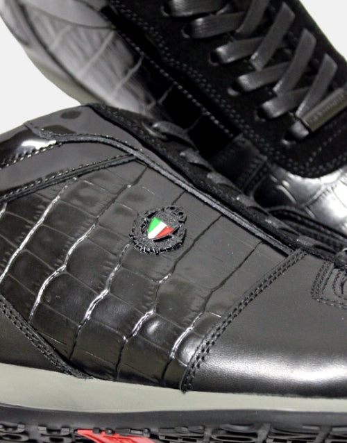 ENRICO COVERI Italia Leather Black Lo Sneaker
