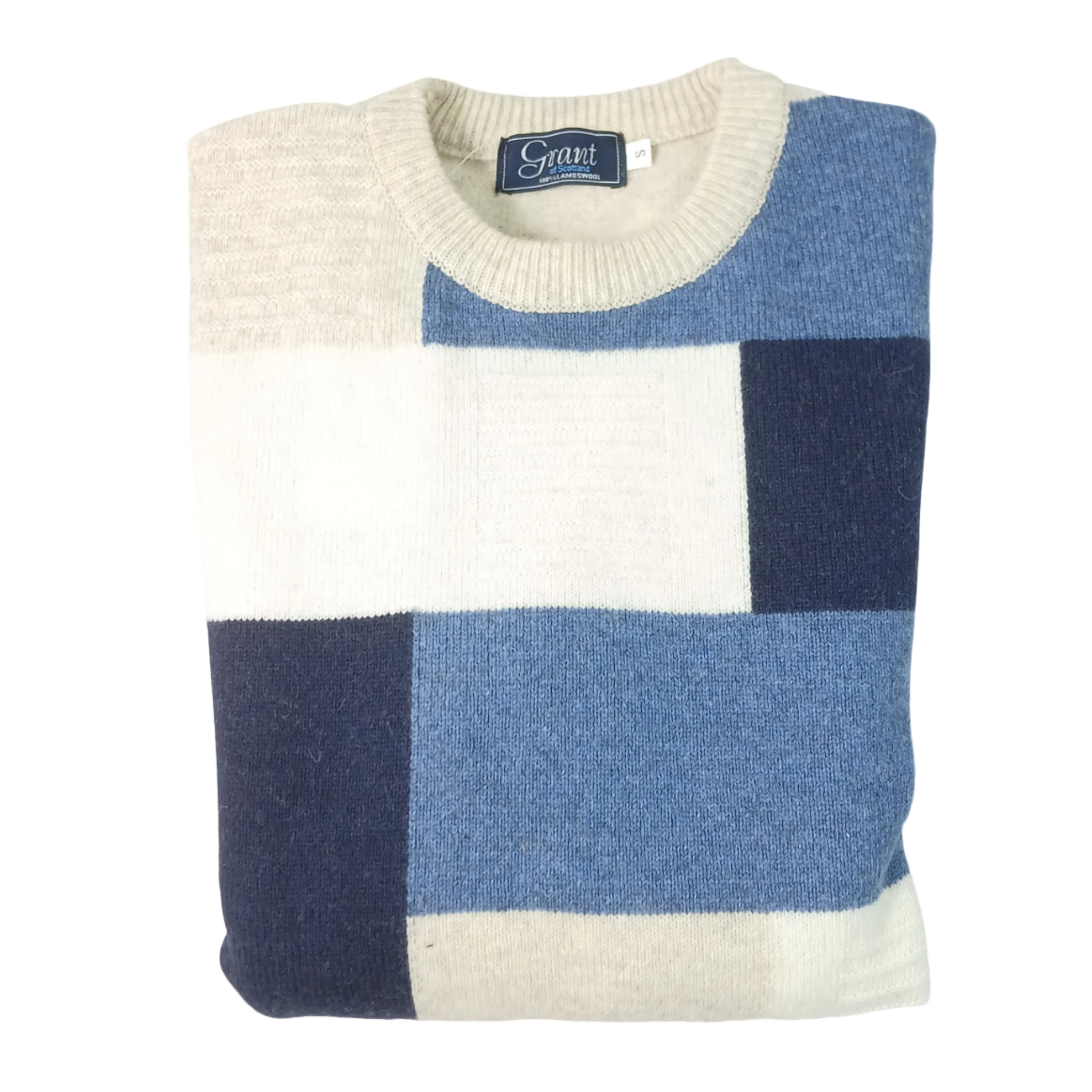 Grant of Scotland Color Block Oat Lambs Wool Knitwear
