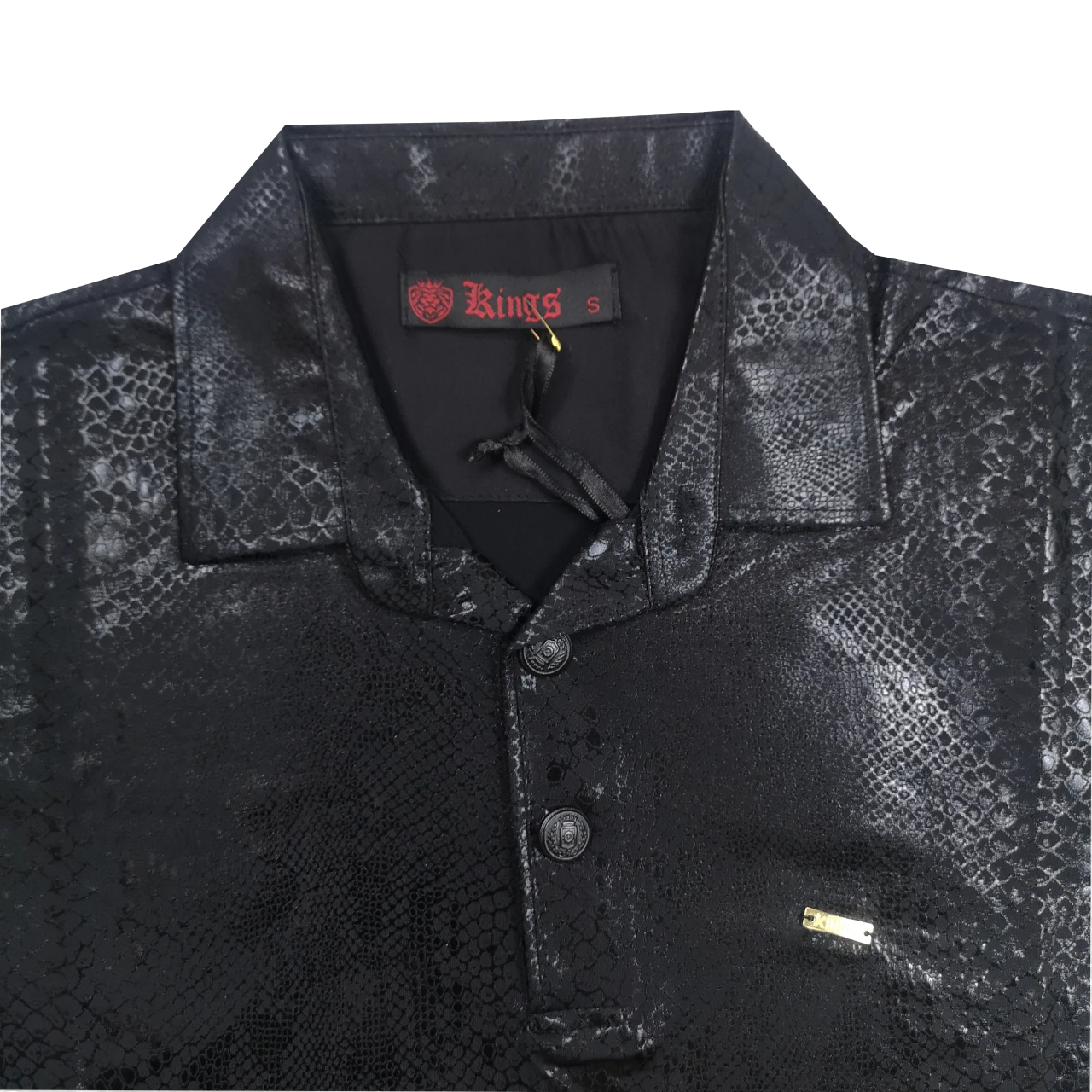 Kings Snake Leather Black SS Golf Shirt