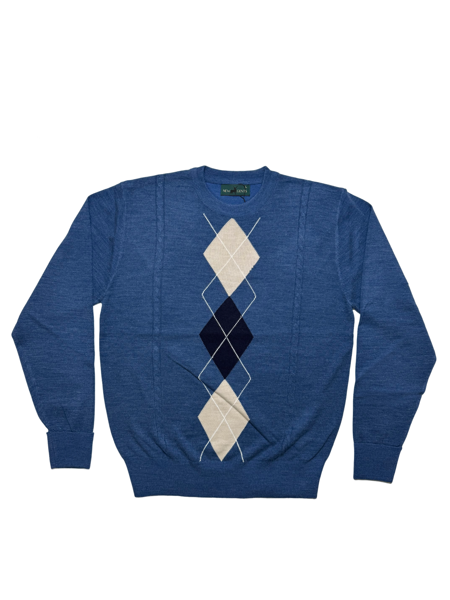NEW GENTS Blue Argyle Knitwear