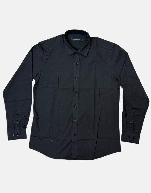 Francesco Smalto LS Slim Fit Black Shirt