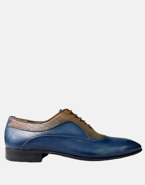 Calvano Formal Mens Two Tone Blue/Brown shoe