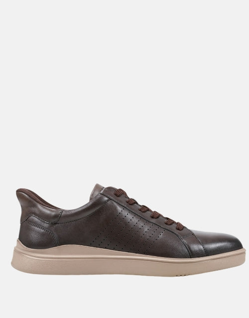 Rockport Leather Choc Brown Tristen Sneaker