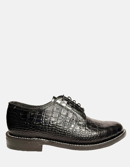 Florsheim Leather Varsity Croc Black Shoe