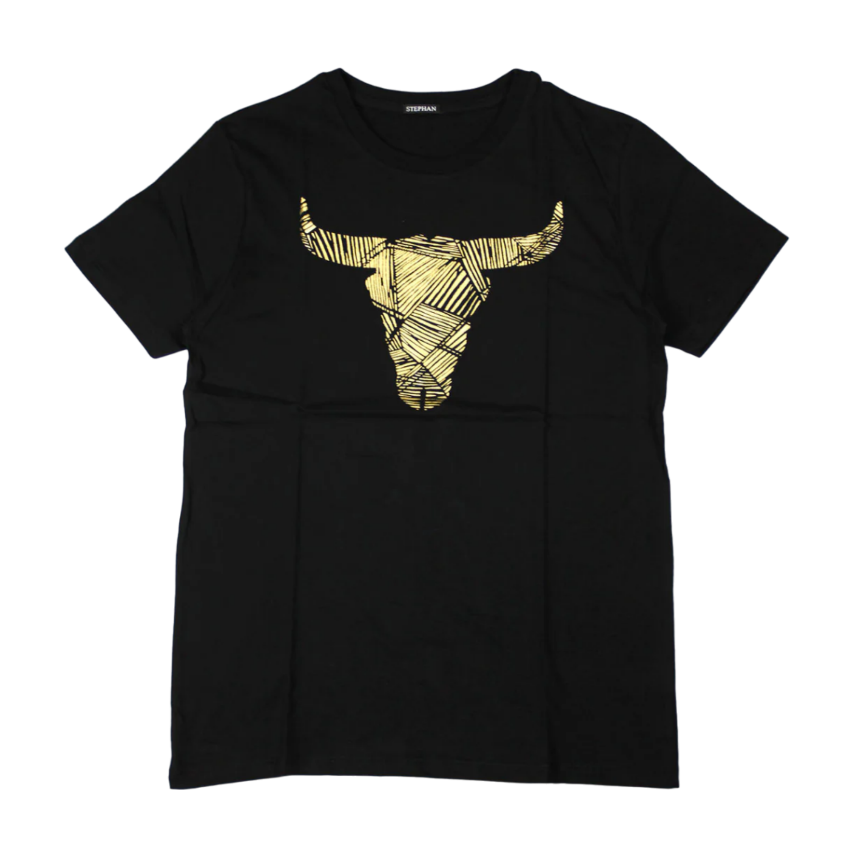Stephan Kings Nguni Horn Art Black T Shirt