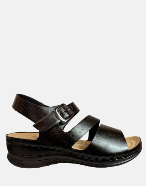 Ladies Carlo Bossi Platform Black Sandals