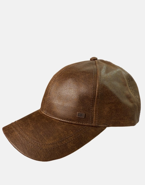 Caterpillar Faux Brown Leather Cap