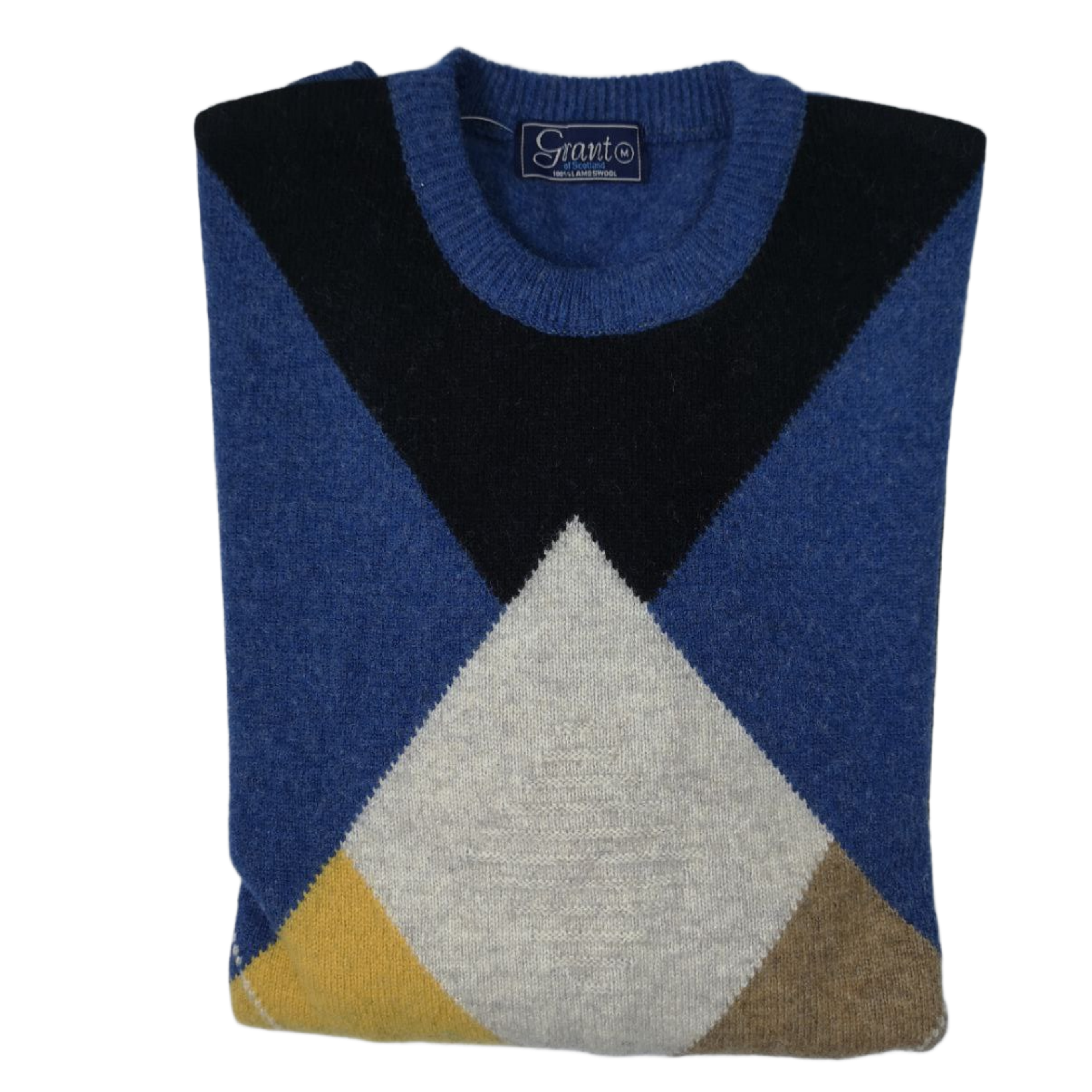 Grant of Scotland Argyle Diamond Crew LambsWool Knitwear