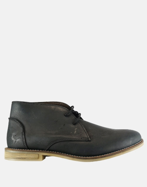 Old Khaki Vellie Black Leather Boot