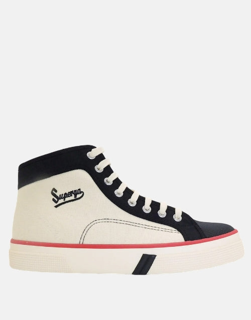 Superga Ecru Black Mid Boot