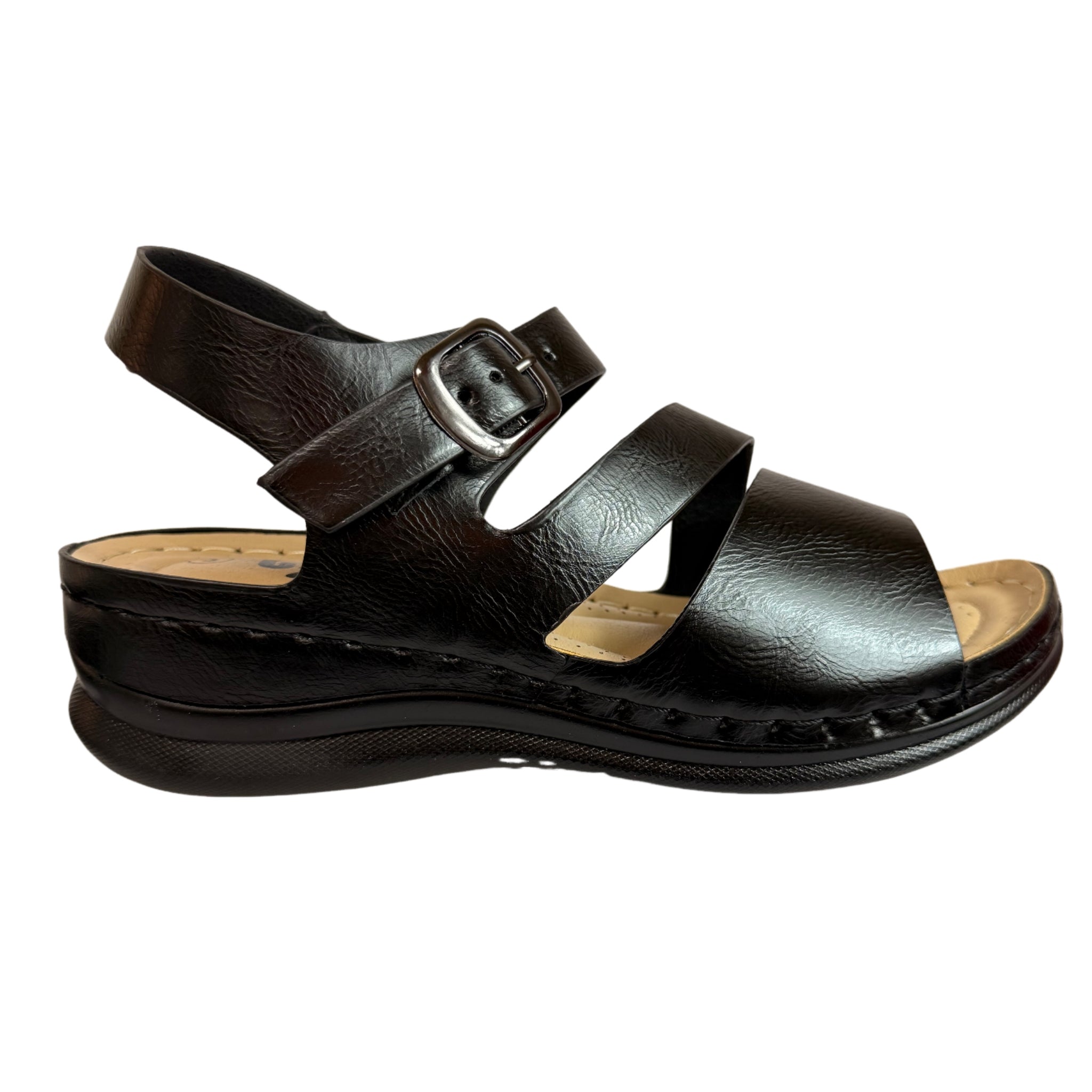 Ladies Carlo Bossi Platform Black Sandals