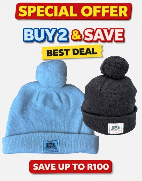2 X STRACHAN & MYBURGH 100% Wool Beanie
